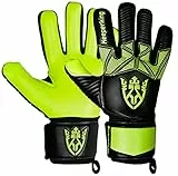 Keeperking Torwarthandschuhe Kinder Jugend Erwachsene Fußballhandschuhe ohne fingersave 4mm Vorhand (5, B-Gelb)