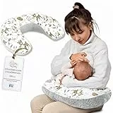 Totsy Baby Stillkissen klein Mond Minky 130 cm - Nursing und Breastfeeding Pillow Stillmond Stützkissen Stillhörnchen kleines Still Kissen und Lagerungskissen beim Stillen Oeko-Tex Hirsch Grau
