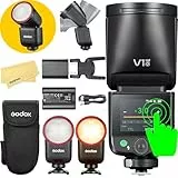 Godox V1 Mid O Kamerablitz für Olympus Panasonic Kameras Blitzgerät,55Ws,2,4GHz TTL 1/8000 HSS,650 Blitze bei Voller Leistung,1,7s Ladezeit,7,2V/2200mAh Lithium-Akku,2W LED-Einstelllicht mit 10 Ebene