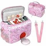 Tasche for Toniebox, Transporttasche for Tonie Starter Set, Kopfhörer, Ladestation und Zubehör, Aufbewahrungstasche für Toniebox Audio Player mit Reißverschluss und verstellbarem Riemen (Rosa)