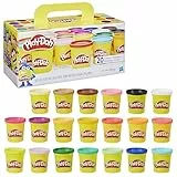 Play-Doh Super Colour Set mit 20 Dosen Modelliermasse (insgesamt 1,6 kg), Bastelset zum gemeinsamen Spielen oder als kreatives, für Kinder ab 3 Jahren