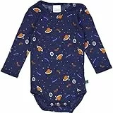Fred's World by Green Cotton Baby Boys Galaxy l/s Body Base Layer, Academy/Marmalade/Star Blue, 62