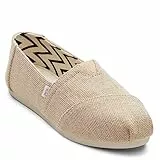 TOMS Damen Alpargata Heritage Canvas Flacher Slipper, Natürlich Ungefärbt, 38.5 EU
