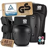 99FLIPS Inliner Schoner Erwachsene mit GS [6er Set] DIVE - L in Schwarz - Schoner Inliner Damen schützer erwachsene - Knieschoner Kinder 12 Jahre protektoren Skateboard