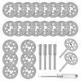 Flintronic 24 Stück Diamant Trennscheiben 22mm, Mini Gelochte Trennscheiben-Diamant, für Dremel Rotationswerkzeug Zubehör, mit 4 3mm Dorn+1 Schraubendreher, Mini Trennscheibe für Stein Glas Fliese