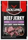 Jack Links Beef Jerky Teriyaki – 12er Pack (12 x 60g) – Trockenfleisch Eiweiß Snacks - High Protein Snack für Gym, Fitness, Outdoor - American Food für Menschen - Dörrfleisch Chips aus Rind Fleisch