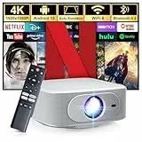 Salange Beamer,FHD 1080P Beamer 4k Unterstützt,mit Android 13.0 Elektrischer Fokus/Auto Trapezkorrektur,Tragbare Heimkino kompatibel YouTube/Prime Video/PS5
