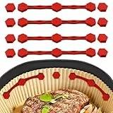 NICEWAT 12PCS Magnete für Heißluftfritteuse, 4 Long und 8 Square Magnete für Airfryer Backpapier, Wiederverwendbare Befestigung für Heißluftfritteuse Zubehör, für Sicheres Backen und Frittieren