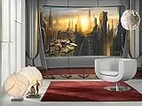 Komar - Fototapete STAR WARS CORUSCANT VIEW - 368 x 254 cm - Tapete, Wand, Dekoration, Wandbelag, Wandbild, Wanddeko, Sonnenuntergang, Wolkenkratzer - 8-483