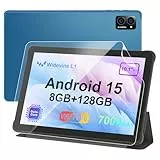 AWOW Tablet 10 Zoll Android 15: 2026 Neueste 7000mAh Octa-Core 8GB RAM+128GB 1TB TF Tablet PC mit WiFi 6 2.4G/5G Bluetooth 5.0 1280 * 800 FHD GMS Dual Kamera mit Hülle und Schutzfolie