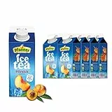 Pfanner Eistee Pfirsich im Vorratspack – Direkt aufgebrühter Schwarztee mit Pfirsichsaft in nachhaltiger to go Verpackung (8 x 750 ml)
