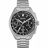 Bulova Lunar Pilot Watch 96B258 - Herren Designer-Armbanduhr Mond-pilot- Chronograph mit schwarzem Zifferblatt - Armband aus Edelstahl