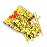 Gold Twist Krawatten, 800 Pcs Metall Kabelbinder Verschlussclips für Süß Tüten, Klarsichttüten, Kegel Beutel, Brot Gefrierbeutel, Verschluss Klipser für Backen Party Süßigkeiten Geschenk, 12cm