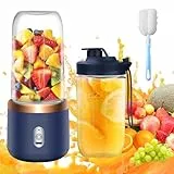 Tragbarer Mixer, TGKYK 400ML Portable Blender mit Tassen, Bürsten und 6 Klingen, USB-Laden Mixer Smoothie Maker to go, Standmixer Klein für die Zubereitung von Milchshakes, Säften, Smoothies