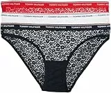 Tommy Hilfiger Damen 3er Pack Slips Bikini Form mit Spitze, Mehrfarbig (Desert Sky/White/Primary Red), S