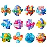 Holzsammlung 12 Stück Knobelspiele, Geschicklichkeitsspiel, Logikspiele IQ Spiele Geduldspiel Knobelspiele, 3D Puzzle Denkspiele Spielzeug Geschenk Set für Erwachsene & Kinder, 7cm