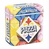 Game Factory 646309 Piazza, das Mini-Legespiel in handlicher Metalldose, Kartenspiel für Erwachsene und Kinder ab 8 Jahren, Reisespiel, Weiß