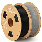 DEEPLEE PLA+ Filament 1.75mm, PLA Plus 3D Drucker Filament, Maßgenauigkeit +/- 0,02 mm, Filament 3D-Druckmaterialien, Schwarz 1kg Grau 1kg