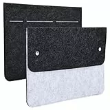 Sølmo Laptop Hülle 13 Zolle - Schutzhülle für 13-Zoll-Laptops und Tablets - MacBook Air Hülle - Stoß-, Kratz-, Spritz- und Staubschutz - Stilvoll und strapazierfähig - 36,5x25,5 cm - Grau/Schwarz