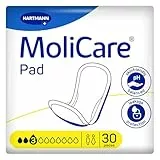 MoliCare Pad 3 Tropfen Inkontinenzeinlagen für Frauen und Männer bei leichter Blasenschwäche, Geruchsneutralisation, Auslaufschutz, fortschrittlicher Hautschutz, 30 Stück