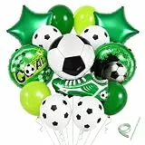 ALEGRE® Fussball Luftballon,13 Stk Fußball Luftballon Set mit Stern Ballons,Fussball Deko Geburtstag Kinder,Luftballons Fußball Deko für Kindergeburtstag Deko,WM Ball 2026,Sport Thema Party Dekoration