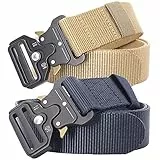 Gürtel Herren, Taktischer Gürtel, Militär Wandern 3,8cm Arbeit Gürtel mit Schwere Schnellverschluss Schnalle, 2er