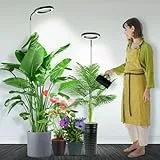Garpsen LED Pflanzenlampe, Vollspektrum-Pflanzenleuchten mit 360° Schwanenhals, 3 Farbmodi und 5 dimmbare Stufen, 6/12/16H Timer, 65'' höhenverstellbare Grow-Lampe für große Pflanzen-[2Pack]