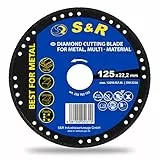 S&R Trennscheibe, Diamanttrennscheibe 125 mm, Extra Dünn1 mm für Winkelschleifer Flexscheibe, für Metall, Stahl, Beton, Stahlbeton, Plastik und Holz