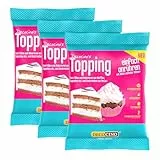 DECOCINO Extra Weiß Topping 3 x 125 g, ultraweiß mit angenehmem süßem Geschmack, ideal für Hochzeitstorten, Geburtstage, Muffins und zum Naschen