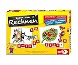 Noris 606076341- Spaß am Rechnen - Kinder Lernspiel zum Rechnen lernen, Zahlen-, Bildlesekarten und Buchstabensteine für Kindergarten, 1. und 2. Schulstufe, 1-4 Spieler, ab 5 Jahren