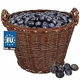 KOTARBAU® Weidenkorb mit Griffen - ø 50 cm - Blumen Korb - Aufbewahrung von Spielzeug - Holzkorb für Kaminholz - Erntekorb aus Weide - Aufbewahrungskörbe - Braun