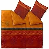CelinaTex Fashion Bettwäsche 155x220 cm 4teilig Baumwolle Legra Blumen Rot Orange Grau