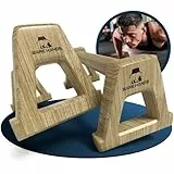 BARE HANDS Liegestützgriffe – 2x gelenksschonende & rutschfeste Holz Liegestützgriffe – Calisthenics Equipment für Indoor & Outdoor – Ideal für Handstand & Liegestütze (Modell XL - Dunkel)