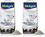 Biokat's Diamond Care Fresh Katzenstreu mit Babypuder-Duft - Feine Klumpstreu aus Bentonit mit Aktivkohle und Aloe Vera - 1 Sack (1 x 10 L) (Packung mit 2)