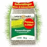versando 5kg Rasendünger Frühjahr Sommer bis 250m²: verdrängt Moos und Unkraut für gesunden sattgrünen Rasen Frühjahrsdünger mit Sofortwirkung - Premium Qualität
