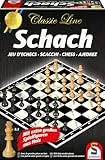 Schmidt Spiele 49082 Classic Line: Schach (gr. Spielfiguren), Monochrom' Oder 'Holz/Natur