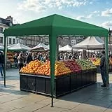 DWVO Pavillon 3x3 m,Pop-up-Zelt mit Aufbewahrungstasche,4 x Sandsäcke,vollständig wasserdicht, zusammenklappbarer Unterstand für Hochzeiten, Partys im Freien, Camping(grün)