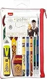 Maped - Harry Potter Federmäppchen, 10-teilig – Schere – 1 Spitzer – 1 Radiergummi – 1 Textmarker – 3 Fineliner – 2 Graphitfarben