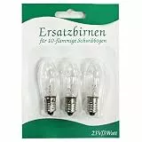 Dekohelden24 ***3er Pack Spitzkerzen-Blister 23 V / 3 Watt, ca. 4,5 cm