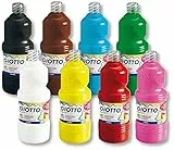 Giotto Extra Quality, Malfertige Temperafarbe höchster Qualität, 8 Farben x 1000 ml Set 1, Assortis