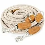 Rudelkönig Führleine Emma 2,30m - Verstellbare Hundeleine für mittelgroße & große Hunde - Elegante Tauleine in Creme