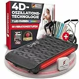 Sportstech 4D Vibrationsplatte für Zuhause, VP400 und sVibe, Smart LED, Trainingsbänder und Ropes, Abnehmen, Ganzkörpertraining, Muskelaufbau, 120 kg belastbar, Fitness Training
