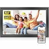 64GB FRAMEO 15,6 Zoll Digitaler Bilderrahmen - 1920 * 1080P FHD IPS Touchscreen Digitale Bilderrahmen, Auto Rotation Elektronischer Fotorahmen, Teilen Sie Fotos/Videos Sofort