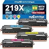 MYCARTRIDGE Ersatz für HP 219X (Mit Chip) für 219A 219X für HP Color LaserJet Pro MFP 3302FDWG Toner für 3302SDWG 3302FDNG 3302FDW 3302SDW 3302FDN 3202DN 3202DW für W2190X W2190A (4er Pack)