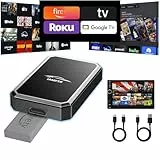 LAMTTO Car TV Mate, Kabelloser Carplay Adapter für kabelgebundenes OEM Carplay & Fi-re TV Stick/Spielekonsole HDMI-Multimedia Plug+Play Carplay Automodelle, iOS 10+ Typ-C/USB,Nicht für Android-Geräte