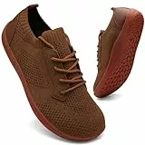 FZJIALI Barfuss Schuhe Damen Turnschuhe Laufschuhe Mit Breiter Zehenbox Sneaker Braun Sport Schuhe Atmungsaktives Walkingschuhe Sommer Sneaker Traillaufschuhe Minimalistische Outdoor Braun 38