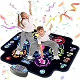 Tanzmatte für Kinder, Elektronisches Tanzmatte mit 6 Tasten und Bluetooth 9-Stufen, Musikspielzeug Geburtstags und Weihnachts Geschenke für Mädchen Jungen 3 4 5 6 7 8 9 10 Jahre Alt（Kein Licht）