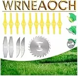 Rasentrimmerklingen, Rasenmäherklingen, Metallklinge, Ersatzzubehör für den Außenbereich, robustes Unkraut, Unterholz, Grasschneiden, 15 Stück