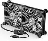 ELUTENG USB Lüfter 120mm 5V 2 in 1 mit 3 Einstellbare Geschwindigkeiten, Doppelt USB Ventilator 120mm PC Lüfter USB Computer Ventilator mit 8 Stoßdämpfenden Füßen für PS5 PS4 Laptop TV Box Router