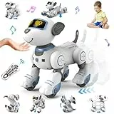 VATOS Roboter Hund Kinder Ferngesteuerter Spielzeug - Interaktiver Anfassen und Folgen Roboterhund mit 17 Funktionen, programmierbarer Tanz Musik RC Hund Roboter Spielzeug für Mädchen 3-12 Jahren